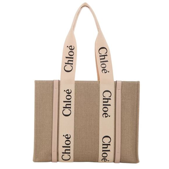 NEW CHLOE MEDIUM WOODY LOGO TOTE BAG PURSE NWT AUTHENTIC! - Picture 1 of 16